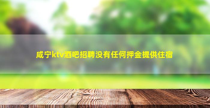 咸宁ktv酒吧招聘没有任何押金提供住宿